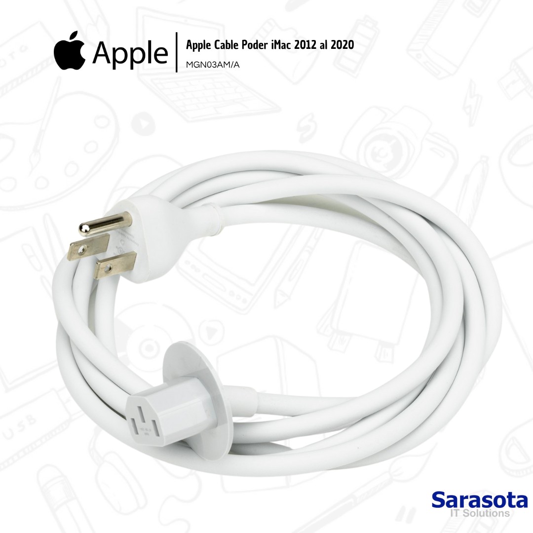 accesorios para electronica - Apple Cable de poder blanco para iMac 2