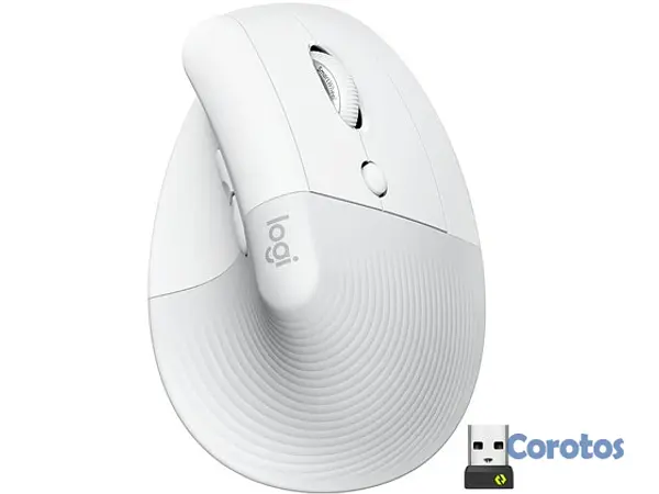 computadoras y laptops - MOUSE LOGITECH LIFT VERTICAL ERGONOMICO INALAMBRICO (WIRELESS) COLOR BLANCO, HAS 2