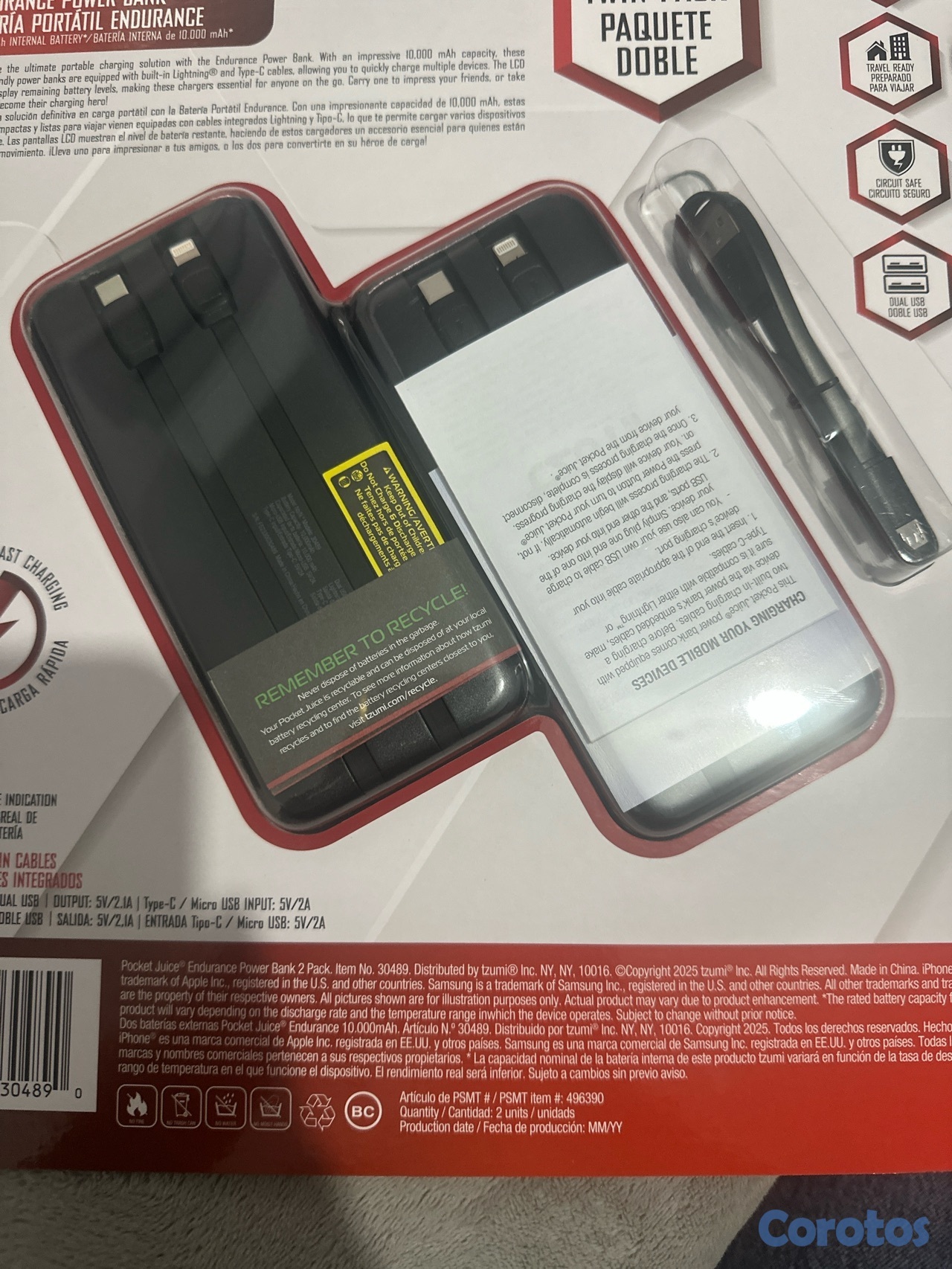 accesorios para electronica - 2 Cargadores portátiles con pantalla digital  2