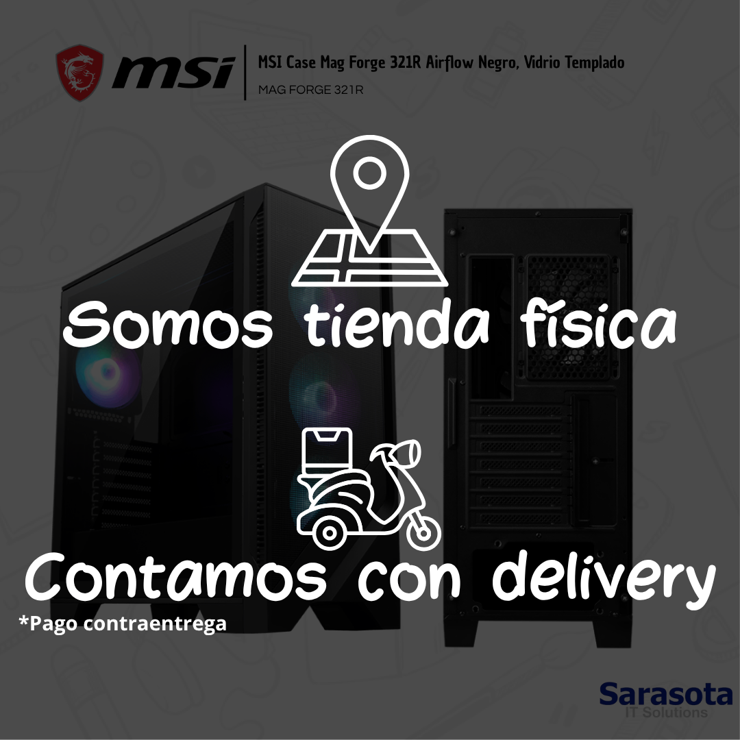 accesorios para electronica - MSI Case Mag Forge 321R Airflow Negro, Vidrio Temp 3
