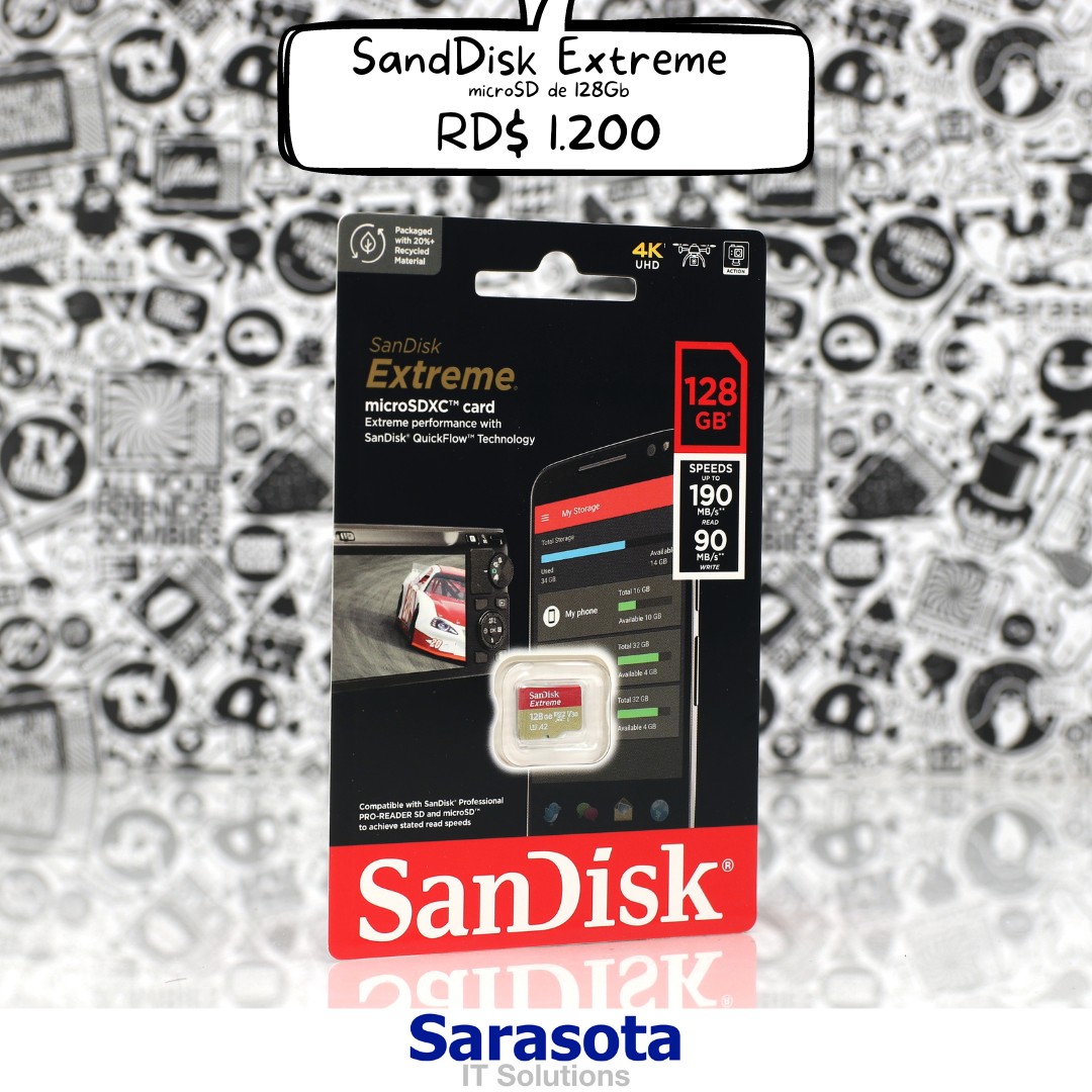 accesorios para electronica - MicroSD 128Gb SanDisk Extreme (190 MB/s)