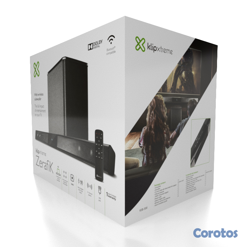 computadoras y laptops - BOCINA KLIPX 2.1 ZERAFIK (SOUNDBAR),BLUETOOTH V4.0 160W RMS, CONTROL REMOTO 3
