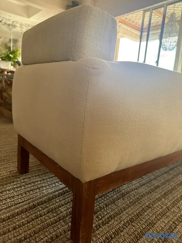 muebles y colchones - Banco decorativo Madera y Tela  3