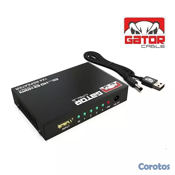 accesorios para electronica - Splitter HDMI 4K 1x4 – Duplicador de 4 Pantalla Fu 1