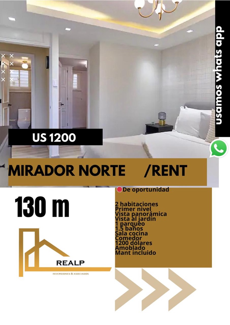 apartamentos - Apto amoblado 2 hab mirador  0