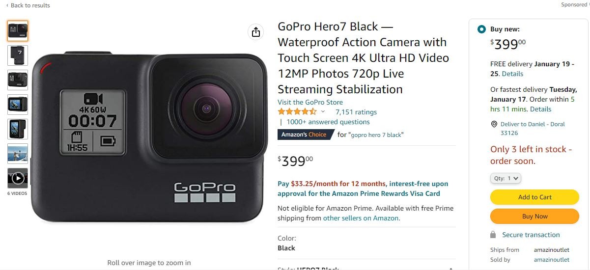 camaras y audio - GoPro Hero 7 6