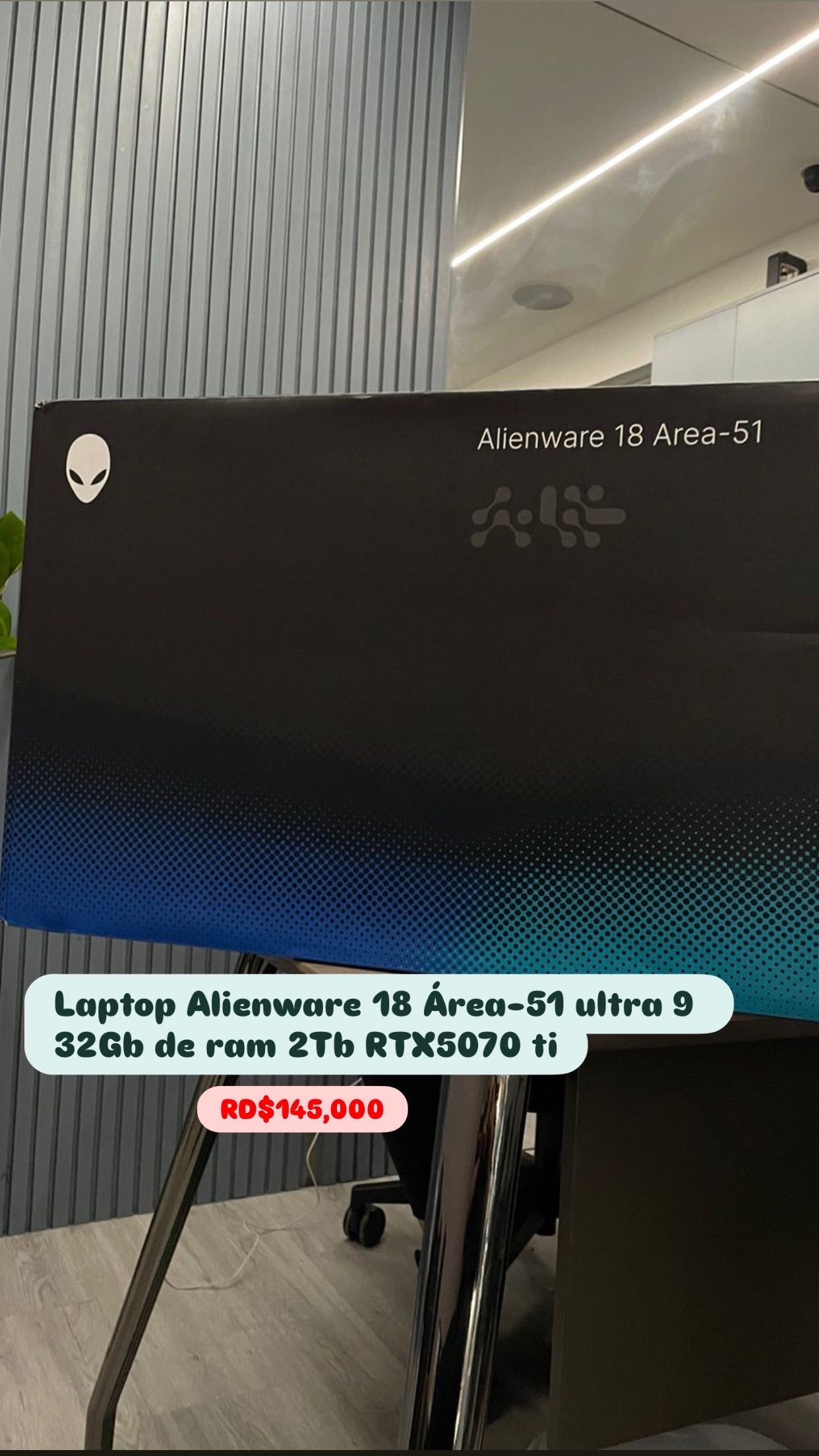 computadoras y laptops - LAPTOP ALIENWARE 18 ÁREA-51 ULTRA 9 32GB DE RAM/ 2TB SSD 