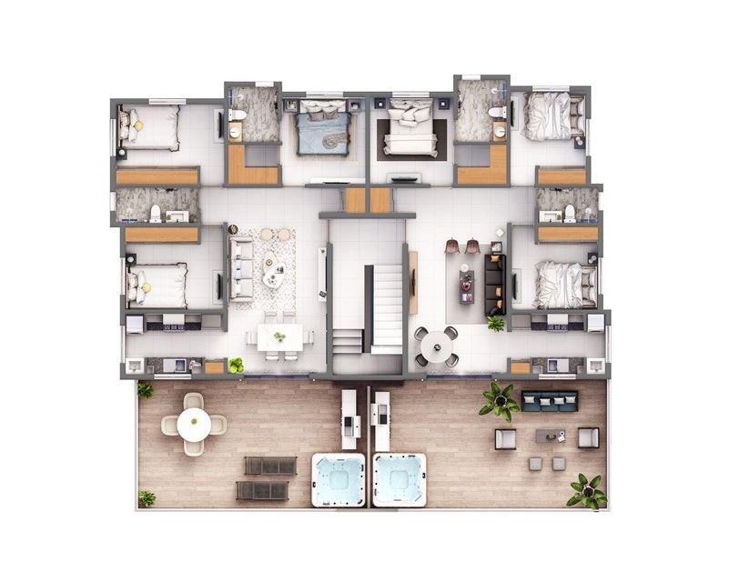 apartamentos - Apartamento en venta #23-391 con 3 habitaciones, balcón, terraza, jacuzzi. 8