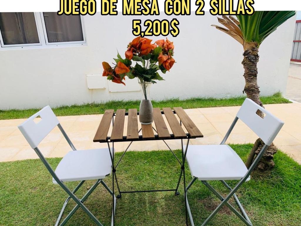 muebles y colchones - JUEGO DE MESAS CON 2 SILLAS
