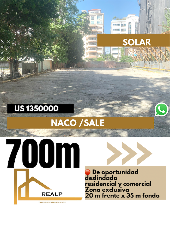 solares y terrenos - Solar en Ens Naco en zona exclusiva