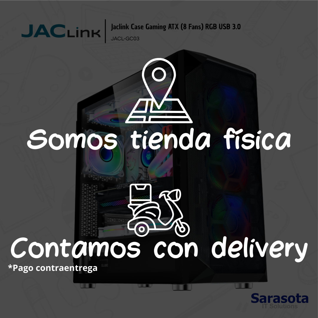 accesorios para electronica - Jaclink Case Gaming ATX (8 Fans) RGB USB 3.0  1