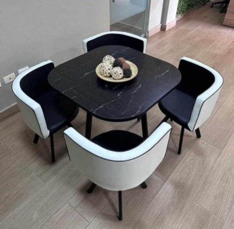 muebles y colchones - Comedor minimalista compacto importado de 4 sillas 
