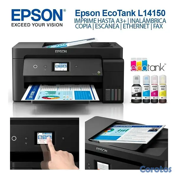computadoras y laptops - MULTIFUNCION EPSON IMPRESION  13x19 PULGADAS  L14150 BOTELLA DE TINTA DE FABRICA 2