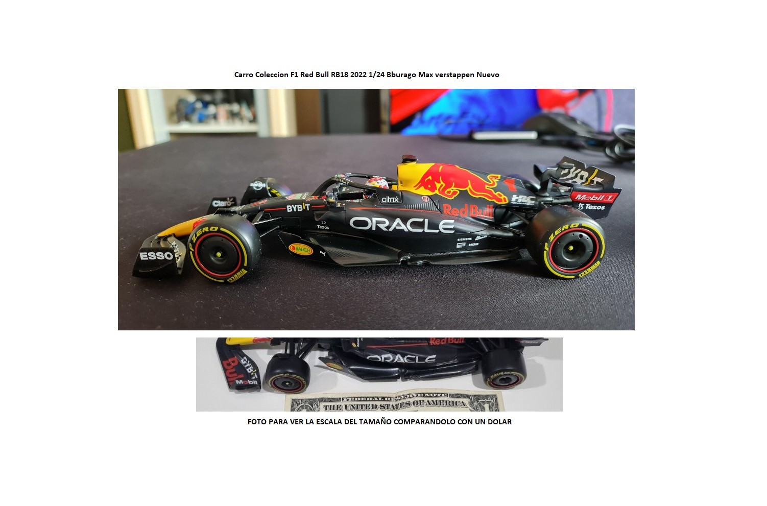 hobby y coleccion - Carro Coleccion F1 Red Bull RB18 2022 1/24 Bburago Max verstappen Nuevo