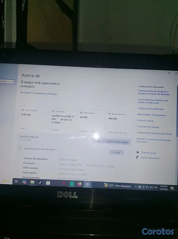 computadoras y laptops - DELL INSPIRON 1464 Negociable con algunos Defectos 9