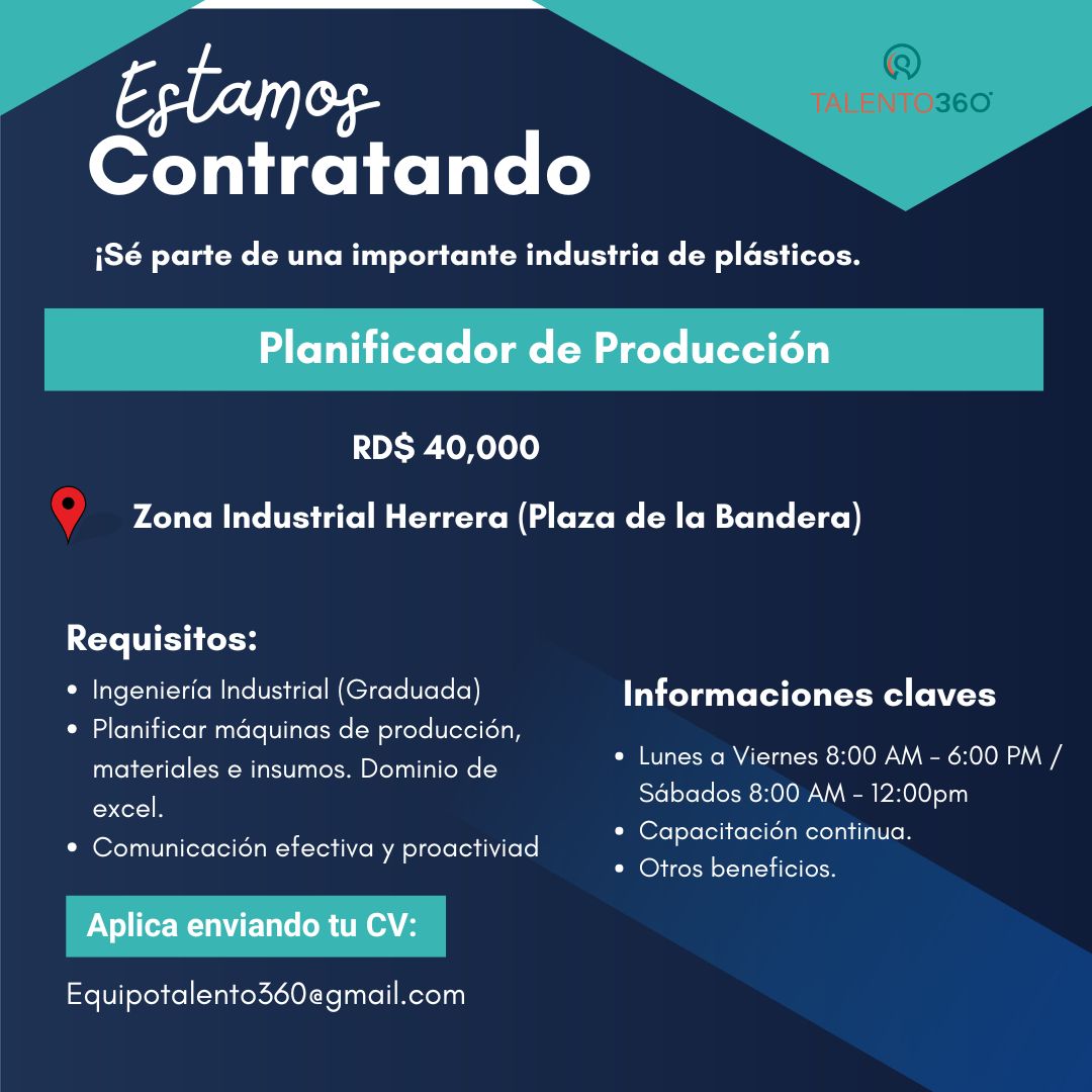 empleos disponibles - Planificador de Produccion