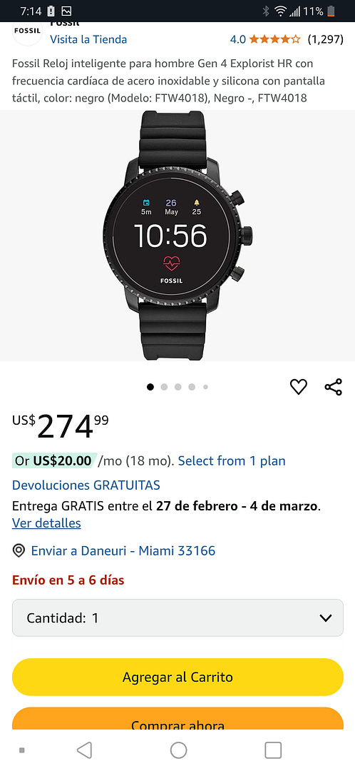 otros electronicos - reloj fossil digital 22 cm  7