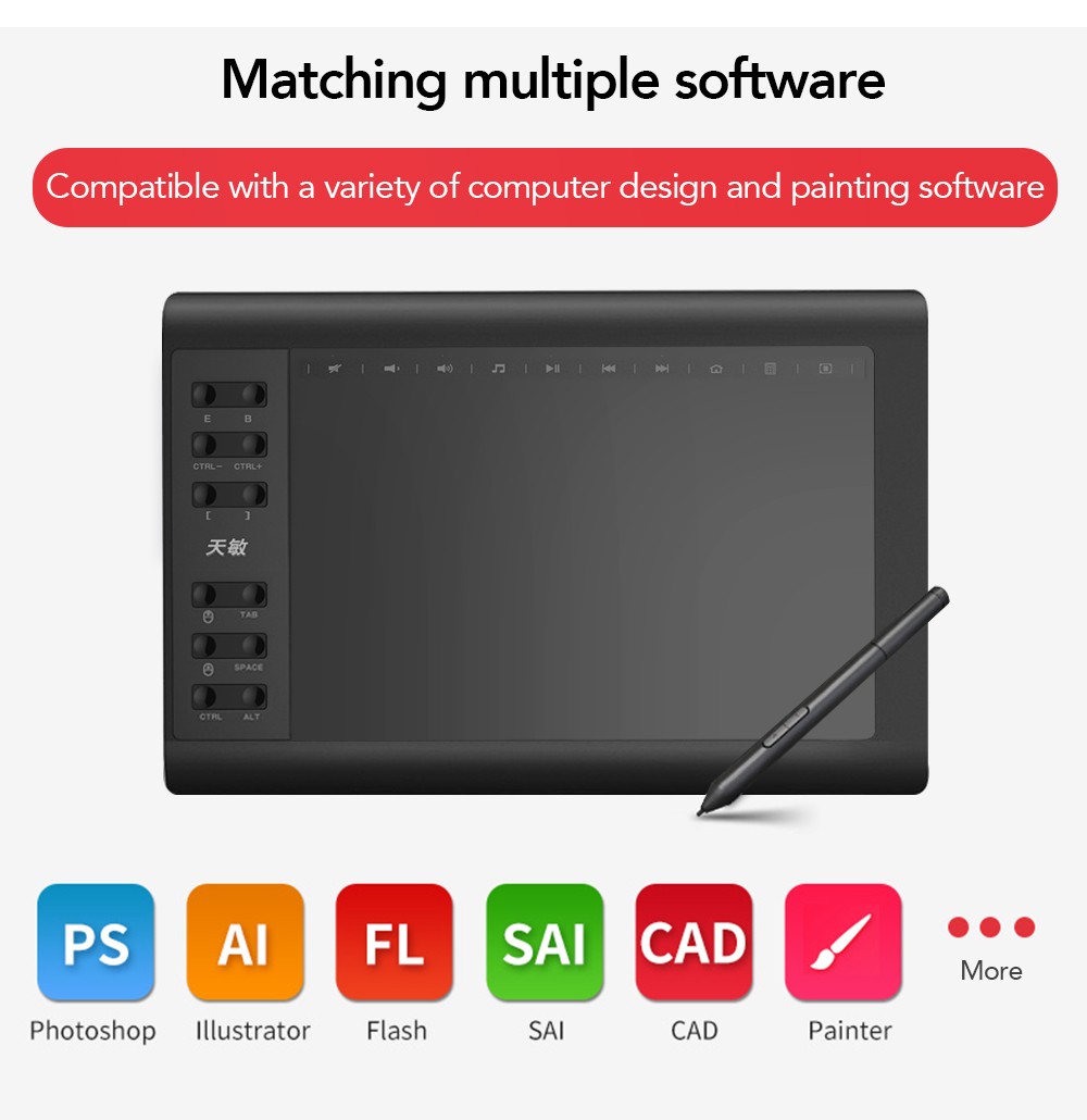 Tableta grafica para dibujar en la pc tablet de dibujo grafico en computadora 9