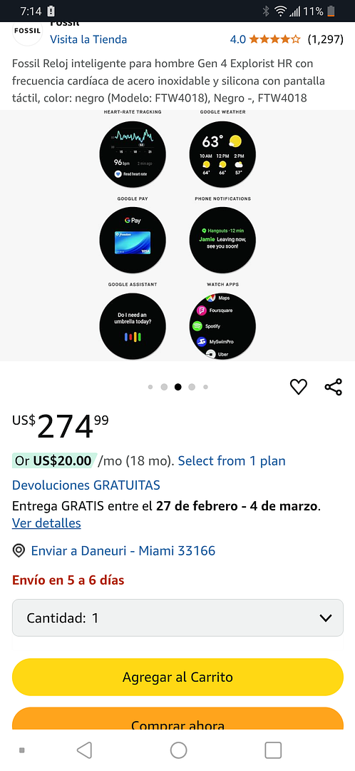 otros electronicos - reloj fossil digital 22 cm  8