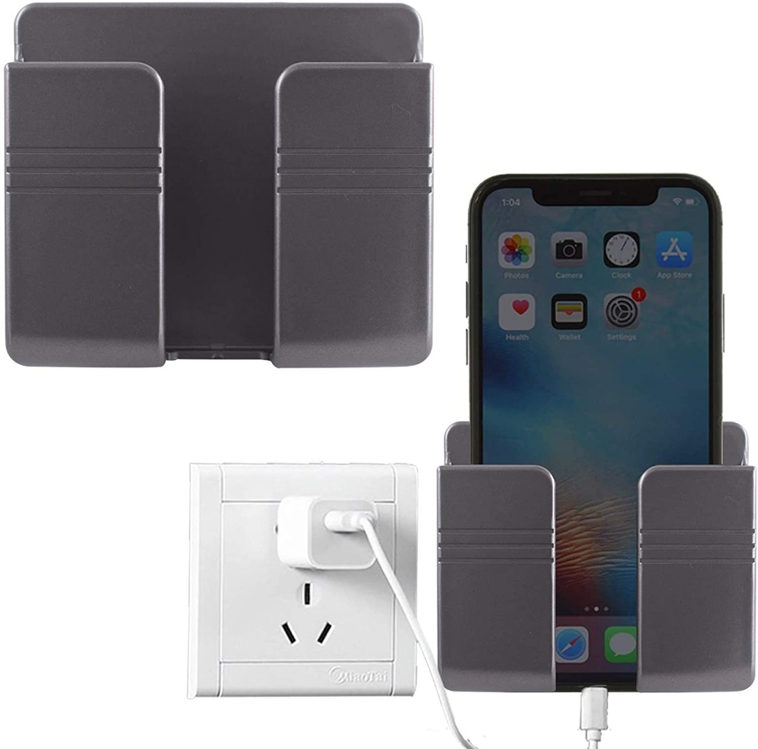 otros electronicos - Soporte de teléfono adhesivo para pared con gancho y agujero de carga.