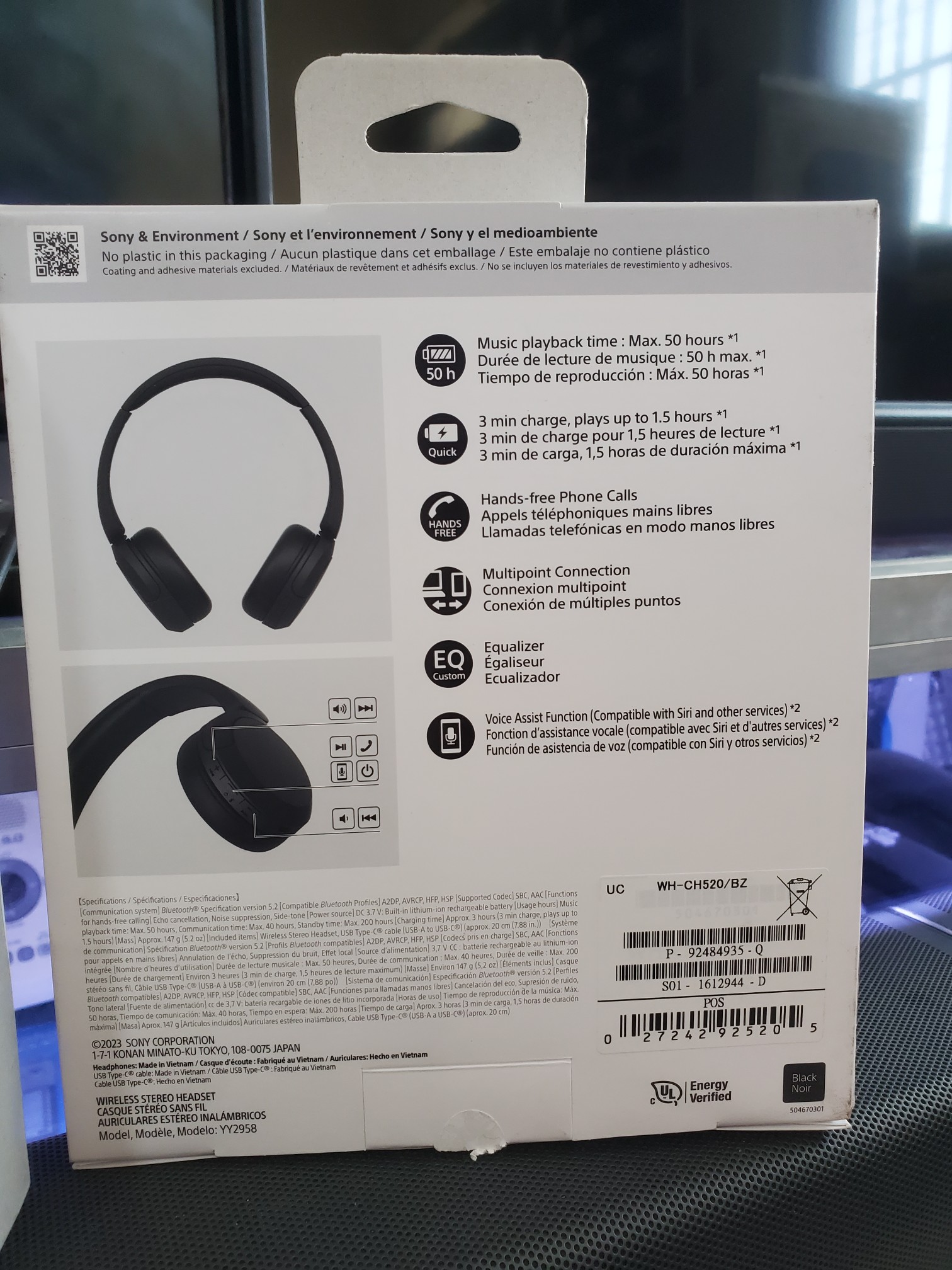 camaras y audio - Sony WH-CH520 audífonos inalambrico con micrófono integrado 1