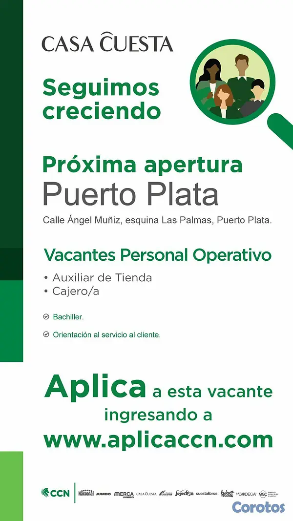 empleos disponibles - Auxiliar de Tienda