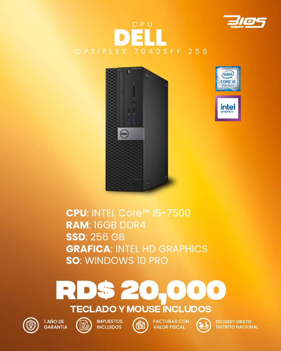computadoras y laptops - CPU Dell OPTIPLEX 7040 0