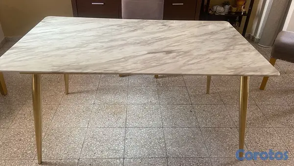 muebles y colchones - comedor barato de 4 sillas tope de mármol  2