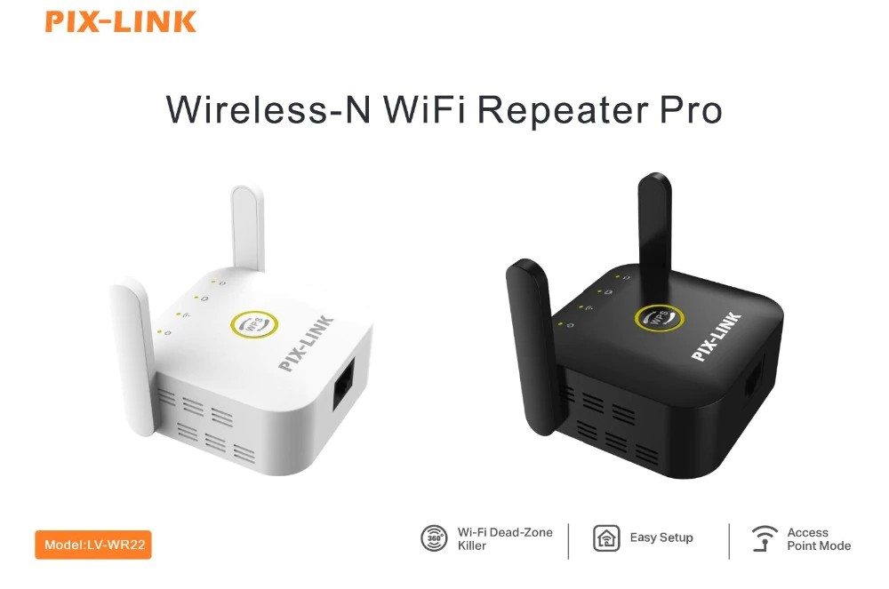 otros electronicos - Repetidor WIFI inalámbrico PIXLINK WR22, 300Mbps, amplificador Largo Alcance 2