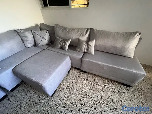 muebles y colchones - mueble modular gris con otoman  2