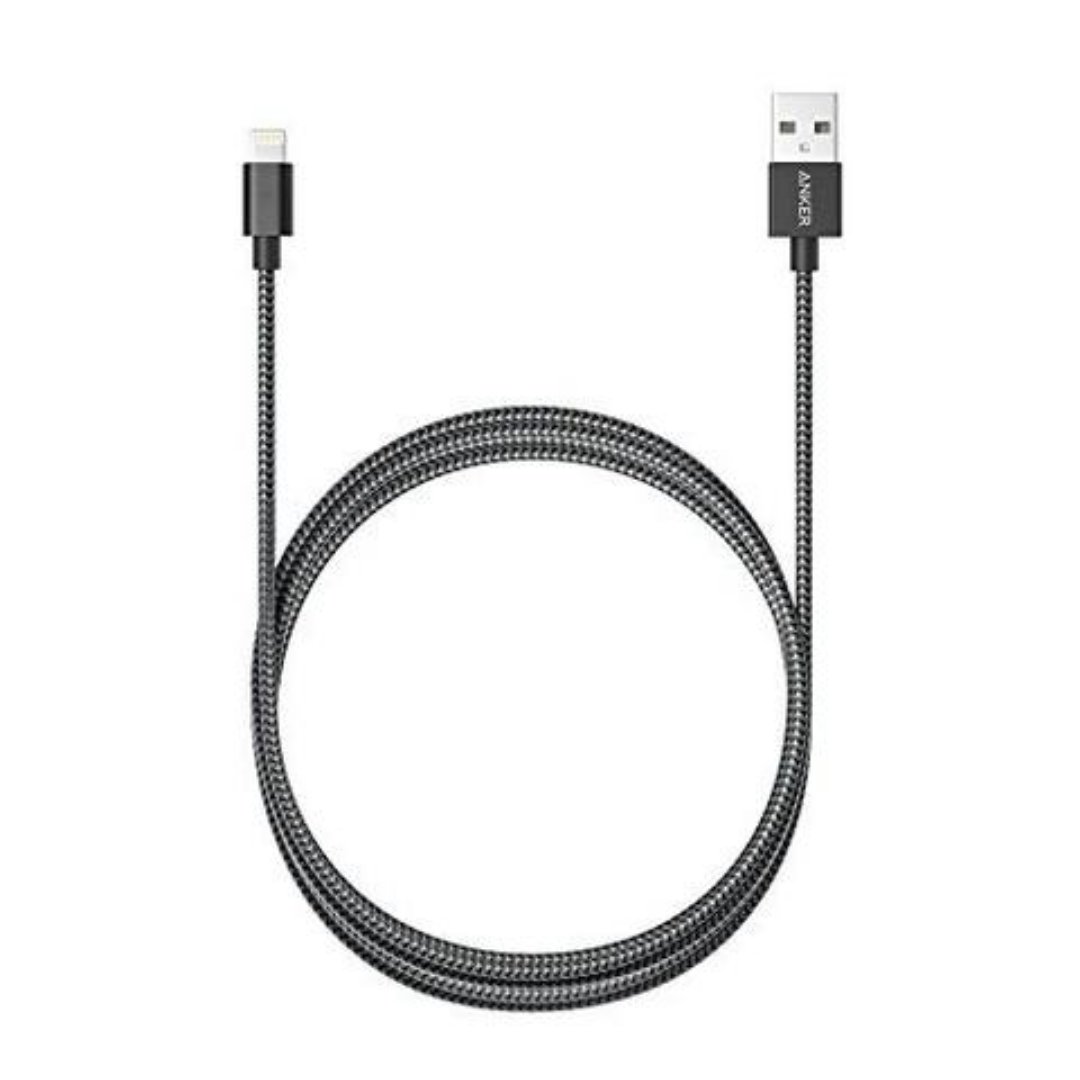accesorios para electronica - Anker Cable Lightning de Nylon premium de 6 pies [paquete de 2]