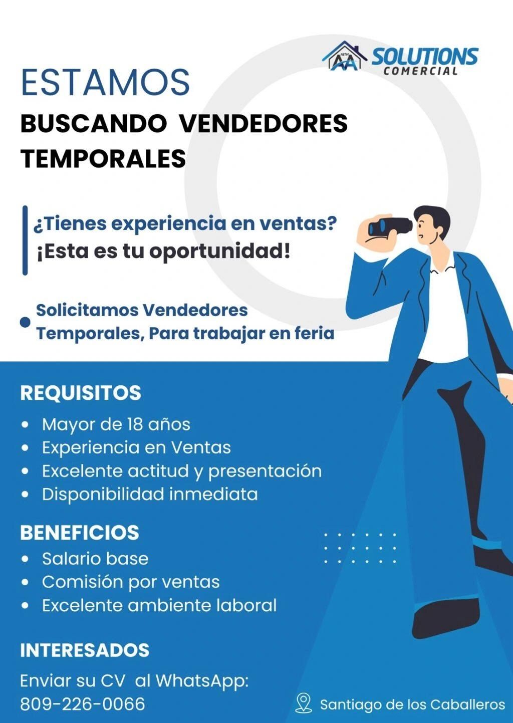 empleos disponibles - Vendedor Temporal