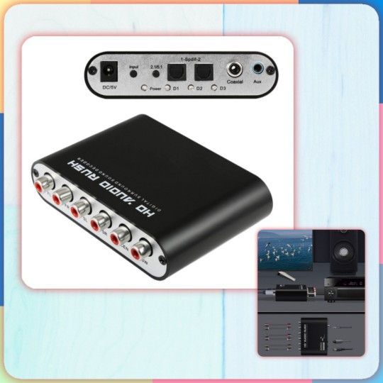 accesorios para electronica - Convertidor de audio óptico a análogo 5.1 0