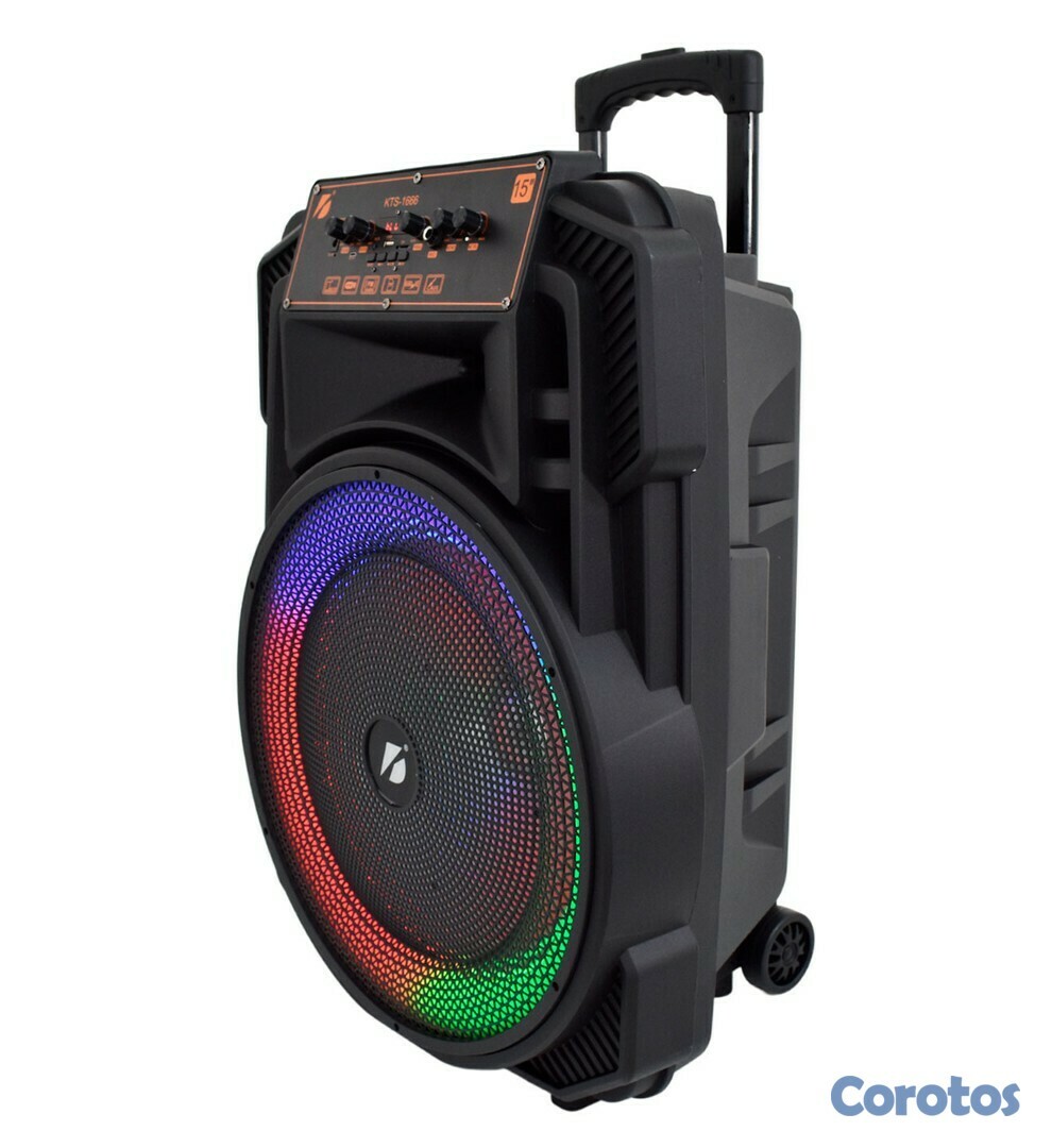 otros electronicos - Bocina Bluetooth de 15 pulgadas con asa y ruedas para su facil transporte y micr 2