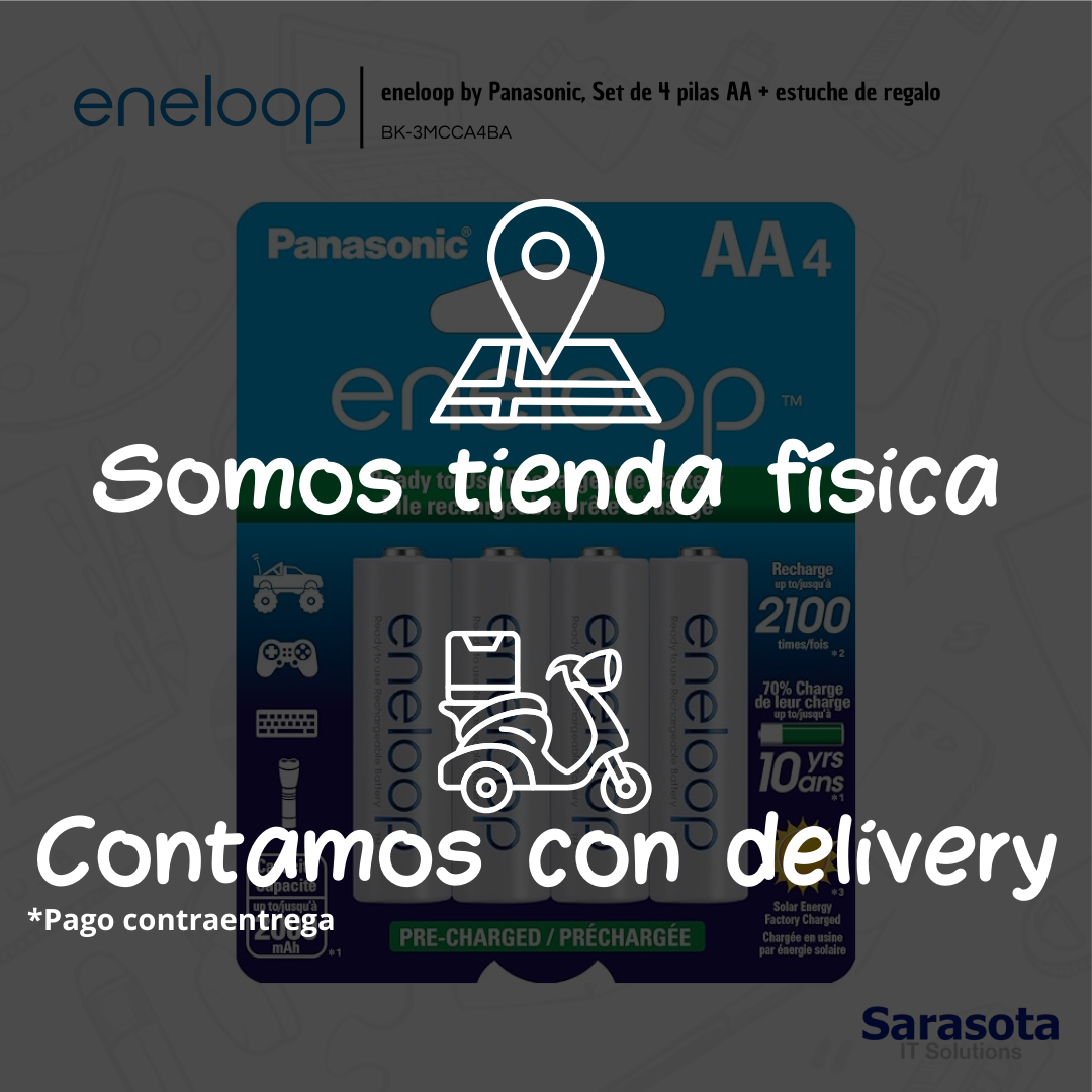 accesorios para electronica - Eneloop by Panasonic, Set de 4 pilas AA + estuche  1