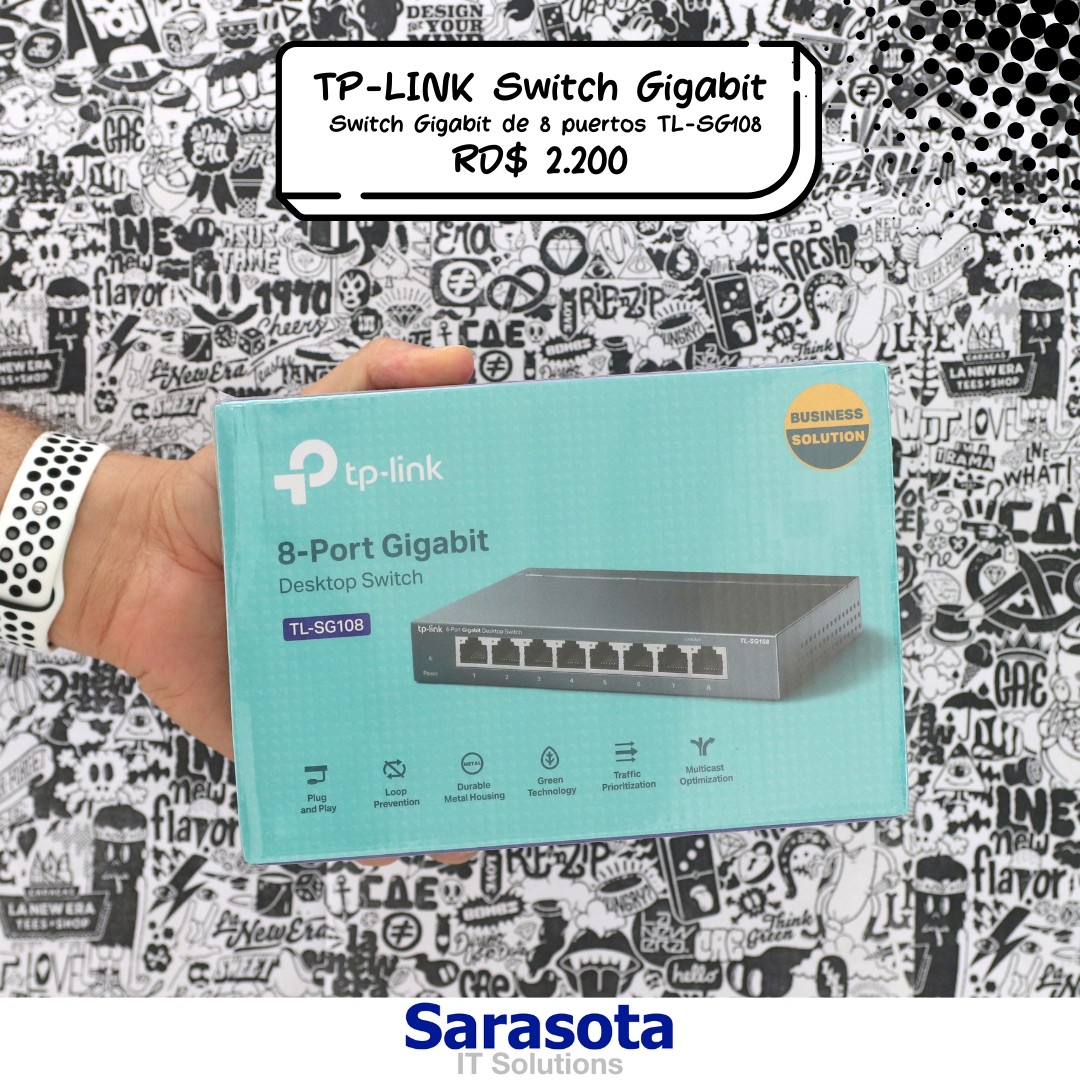 accesorios para electronica - TP-Link Switch Gibabit de 8 puertos SG108 Somos Sarasota
