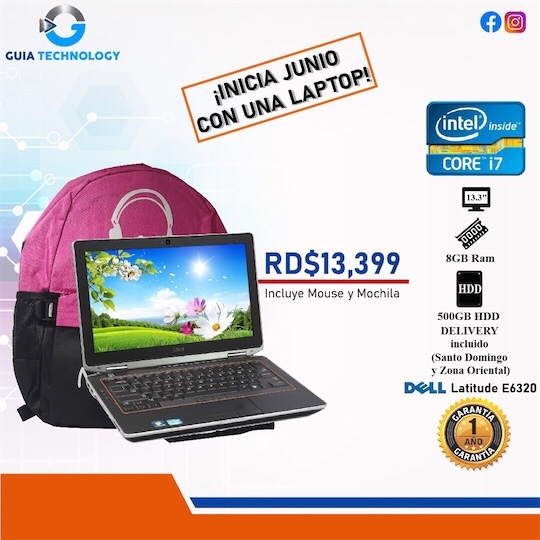 i7 Laptop Dell Latitude Mouse y mochila GRATIS 500gb 8gb RAM Especial