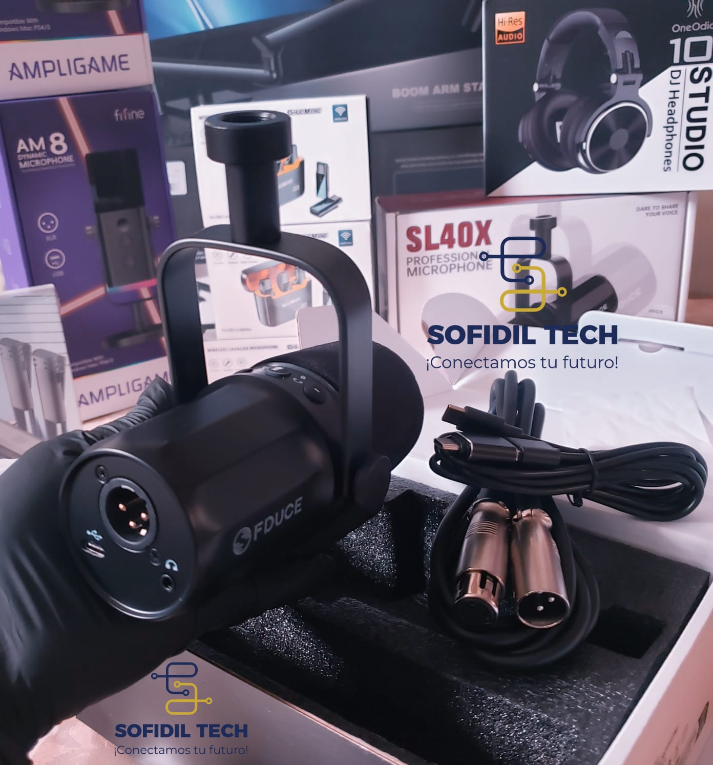 otros electronicos - Micrófono XLR/USB y para celular, dinámico Podcast 2