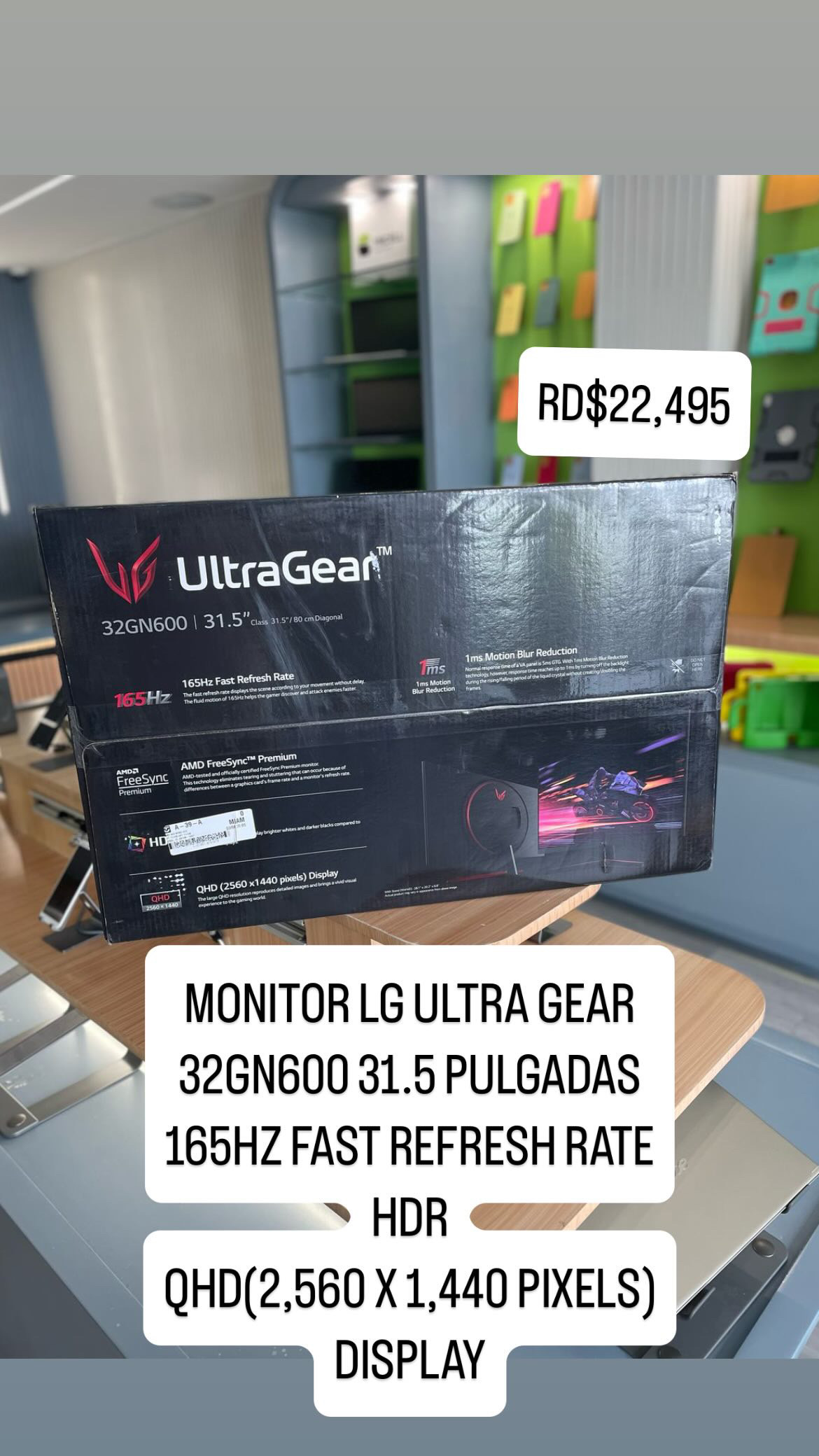computadoras y laptops - MONITOR LG ULTRA GEAR 32GN600 31.5 PULGADAS 165HZ FAST REFRESH RATEHDR 6