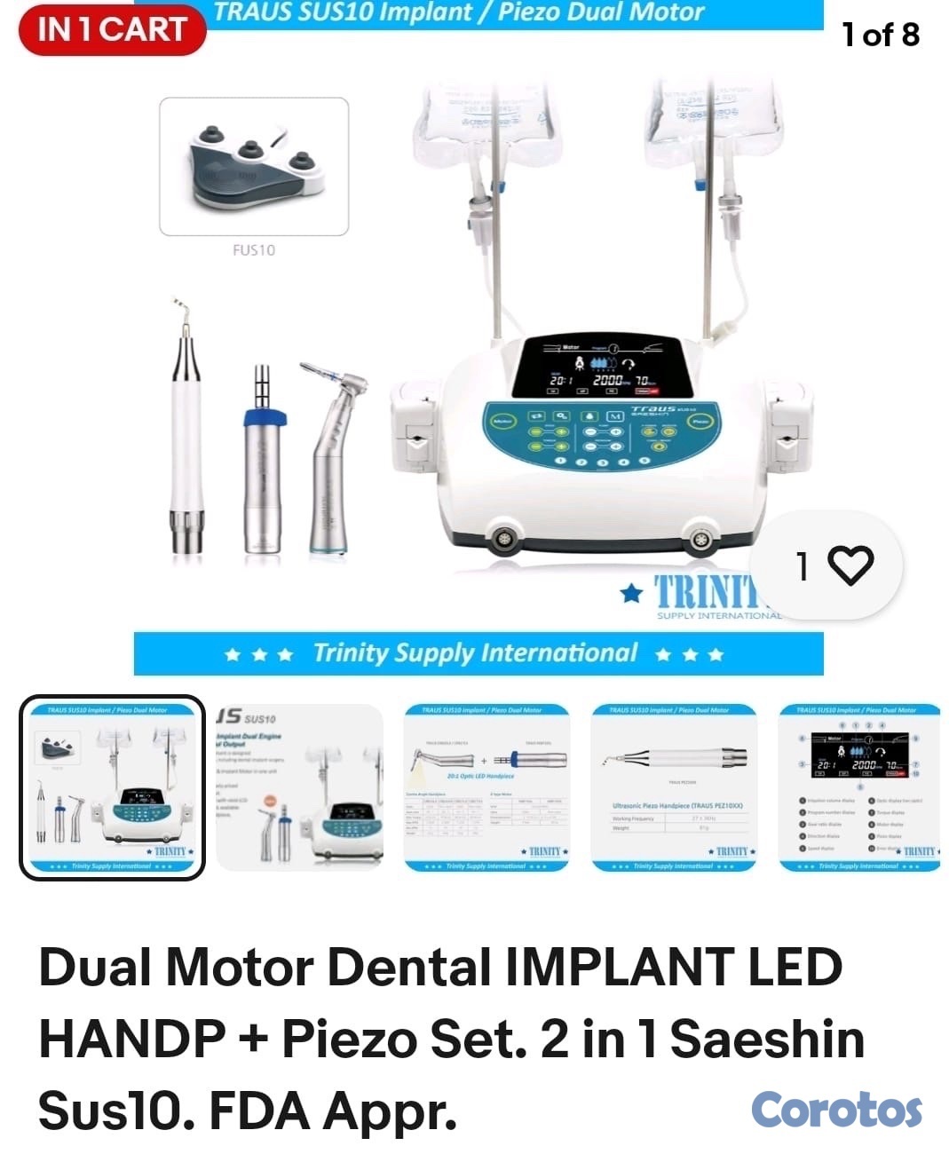 salud y belleza - Dual Motor Dental IMPLANT LED HANDP + Piezas Set. 2
Sus10.  4