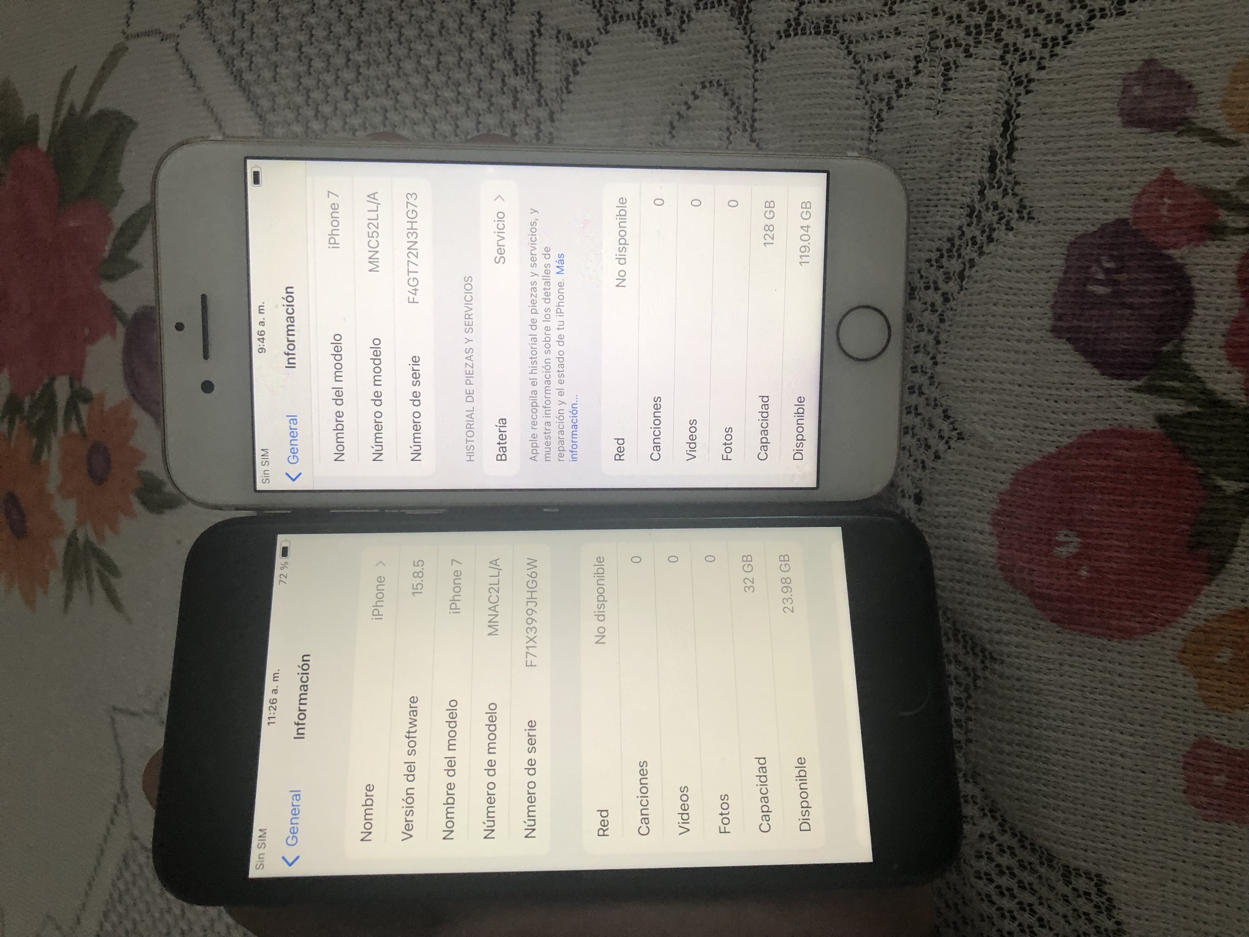 celulares y tabletas - iPhone 7normal baypass full señal uno de 128gb y el otro de 32 2