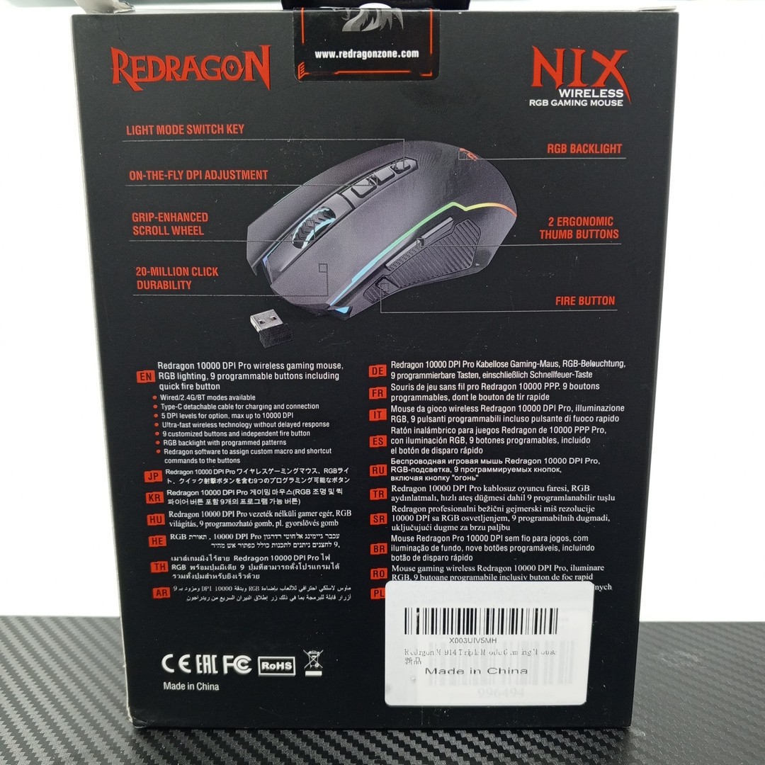 computadoras y laptops - Mouse Redragon Nix M914 Impact Elite BT Wireless
 1