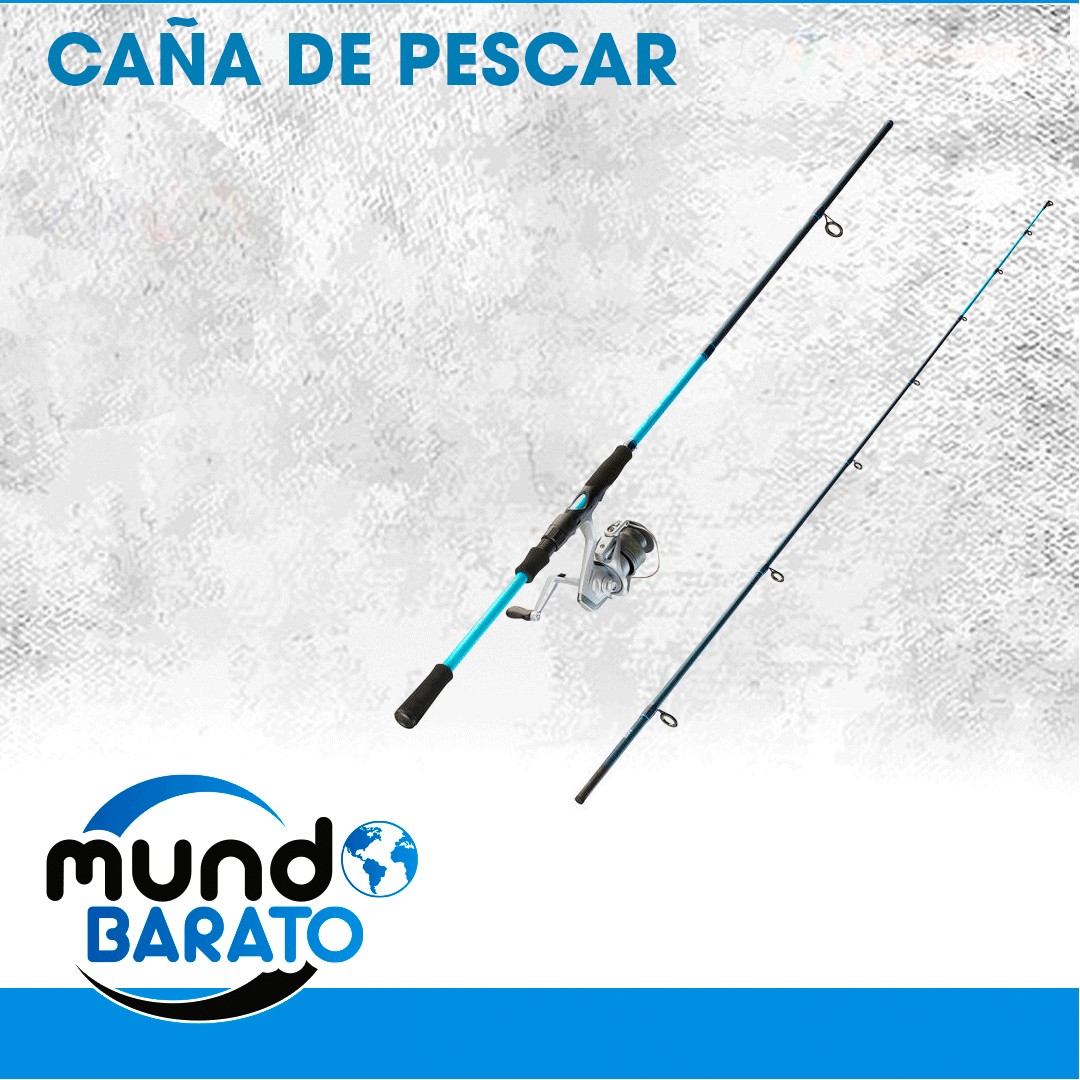 deportes - Caña de pescar Vara de Pesca Pezca pez + Carrete 0