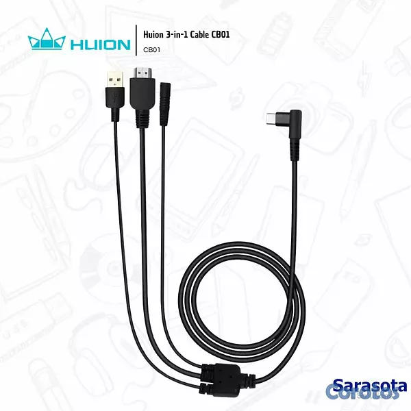 accesorios para electronica - Huion Cable 3-en-1 CB01 2