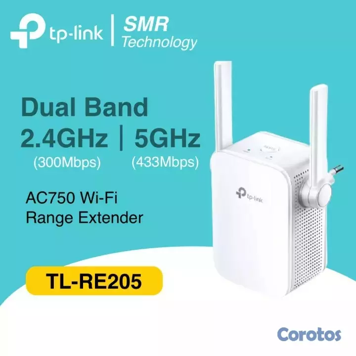 computadoras y laptops - REPEATER TP-LINK RE205 AC750 MPS EXTENDER LANR-0334 1