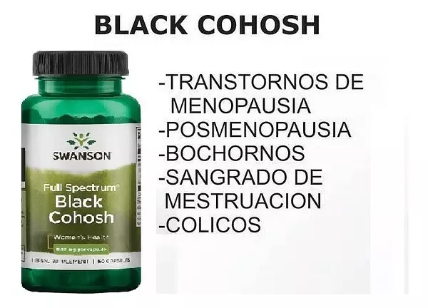 Salud y Equipamiento Médico - Hierba Negra  Black Cohosh 540mg 60 Cápsulas Swanson 4