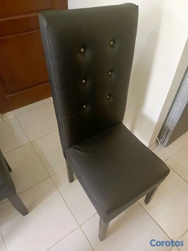 muebles y colchones - Comedor tope cristal negros en leather 8