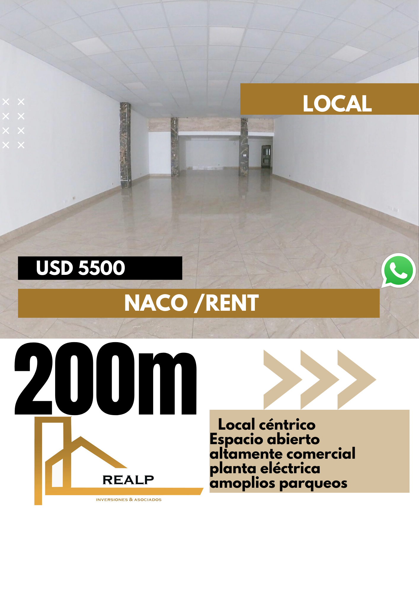 oficinas y locales comerciales - Local espacio abierto en Naco