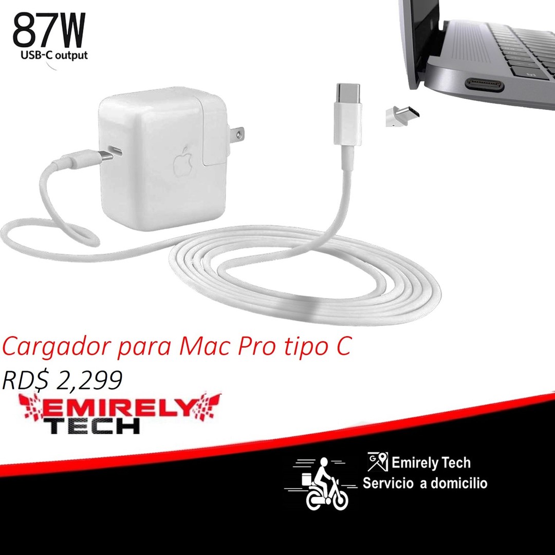 accesorios para electronica - Cargador para Mac Pro adaptador laptop USB Tipo C de 87W compatible con MacBook