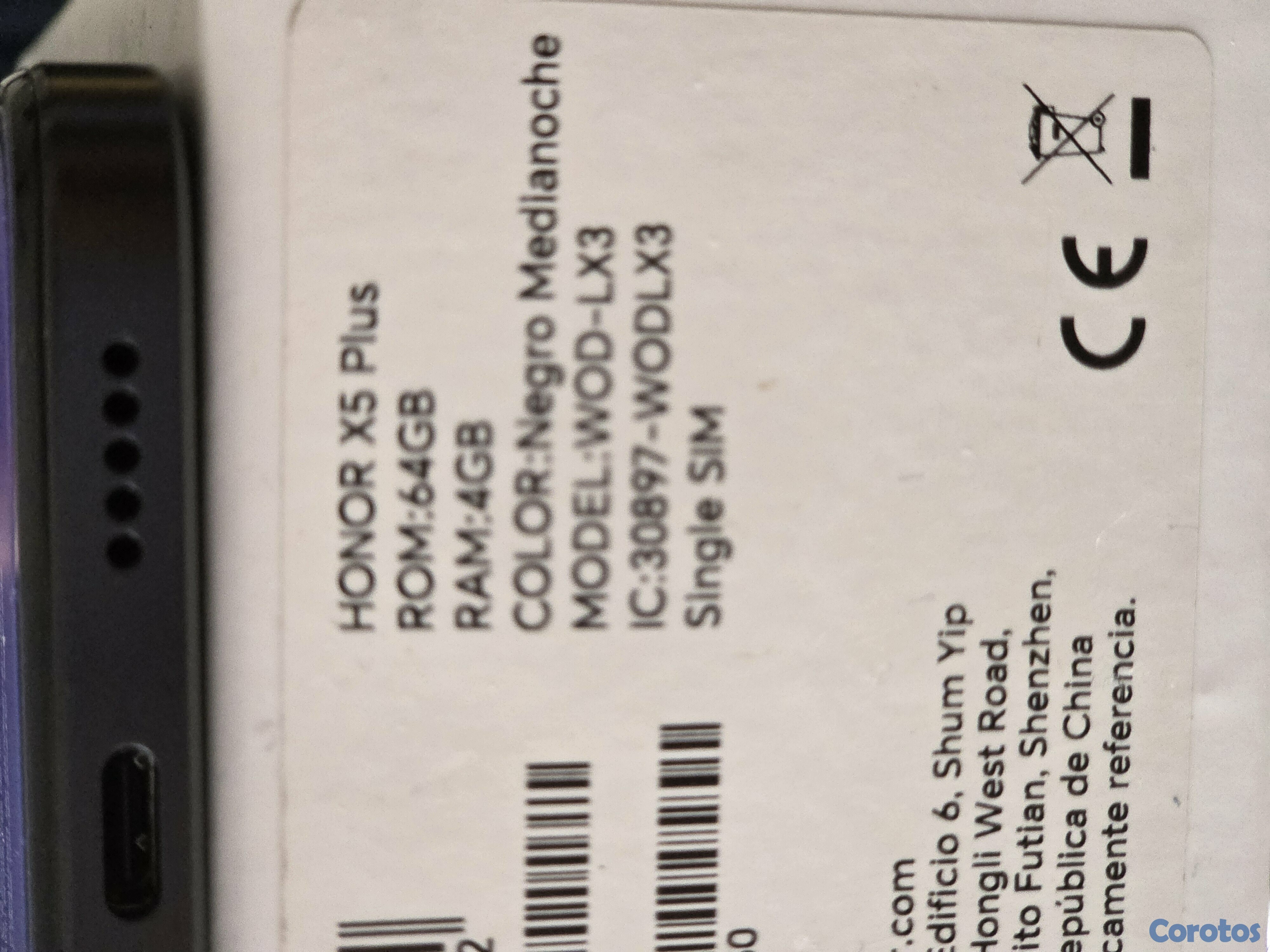 celulares y tabletas -  Celular Honor X5 Plus nuevo 4